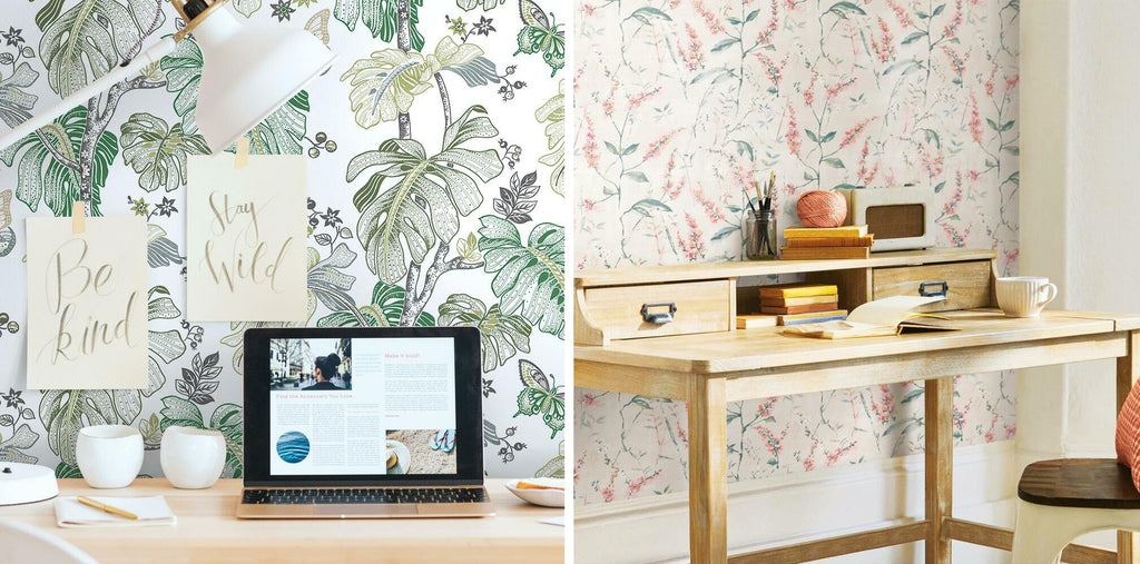 Peel and stick wallpaper for home office