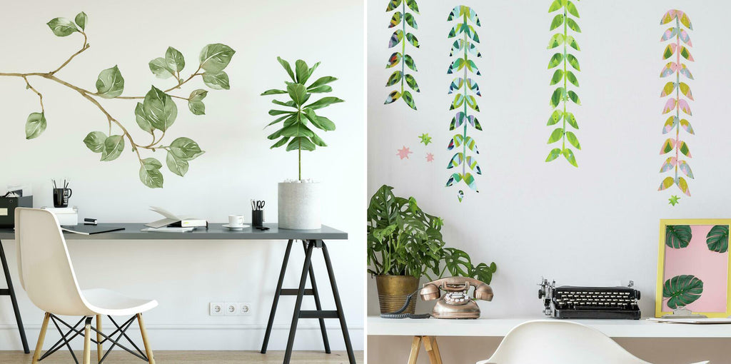 botanical decals for home office