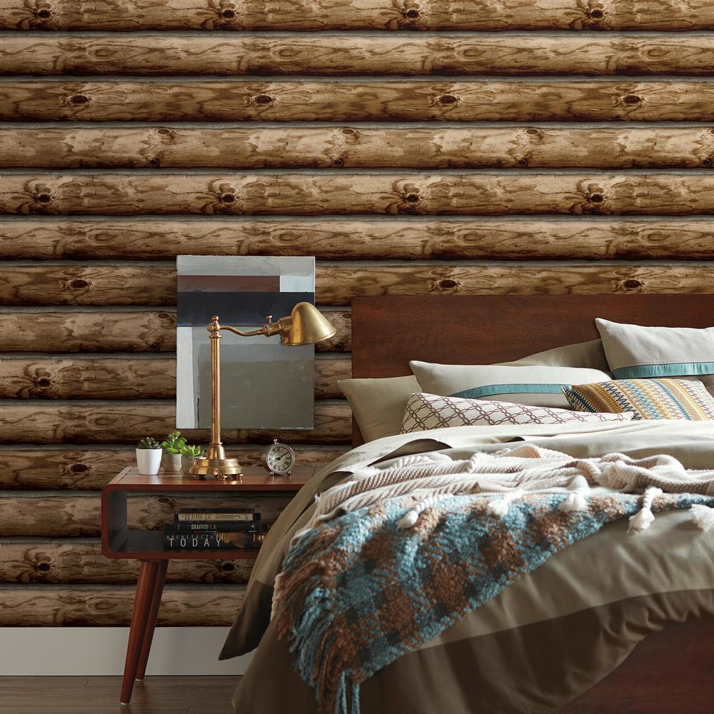 Cabin Logs Peel and Stick Wallpaper – RoomMates Decor