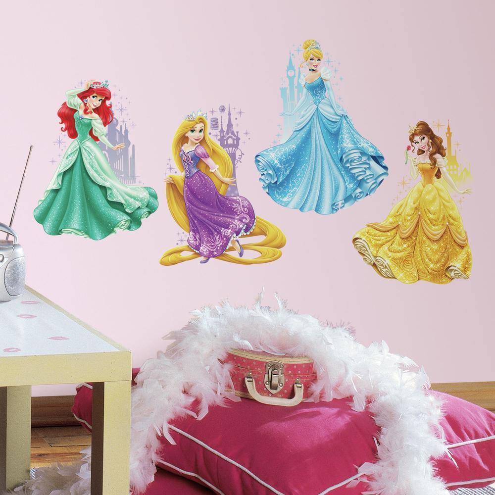 Disney PRINCESS CASTLE Wall GRAPHIC Stickers Ariel Cinderella Belle MURAL Decals 