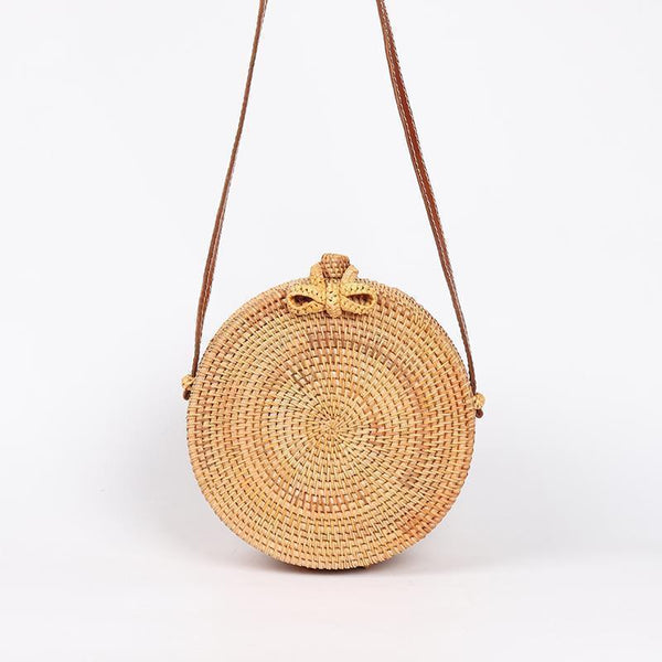 circle woven purse