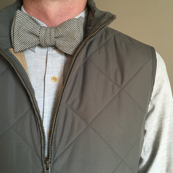 The Good South Black Houndstooth Bow Tie