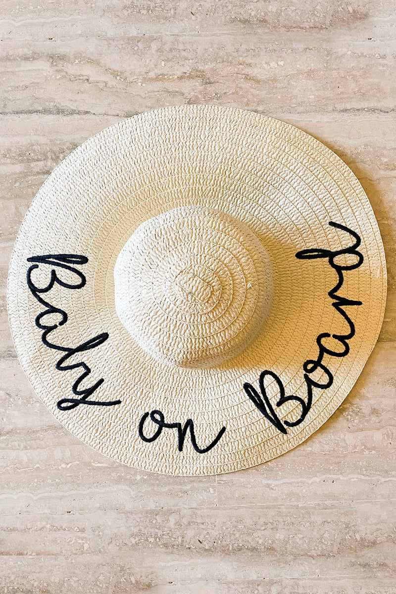 baby on board straw hat