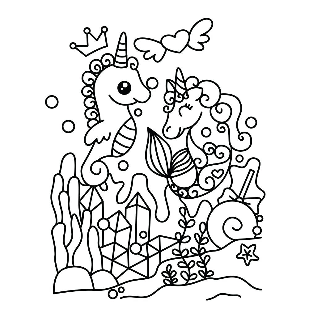 Coloriage hyppocornes de mer 