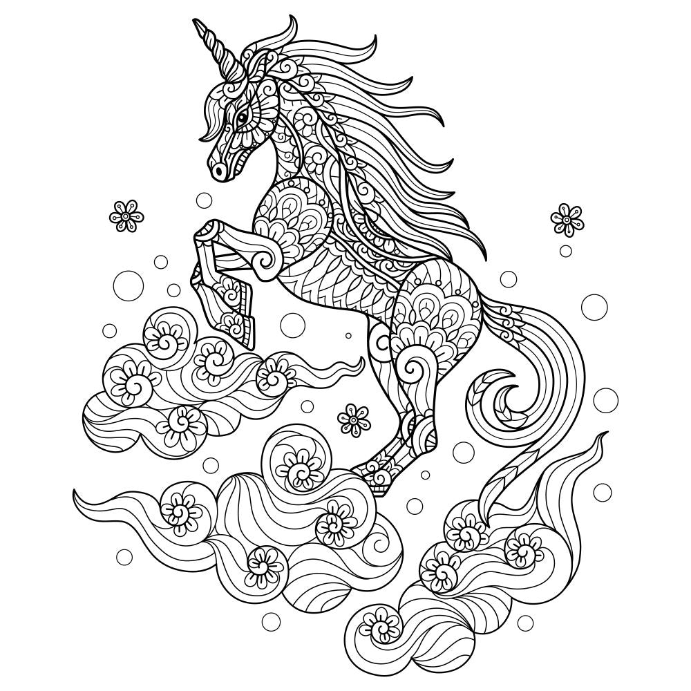 Coloriage mandala licorne 