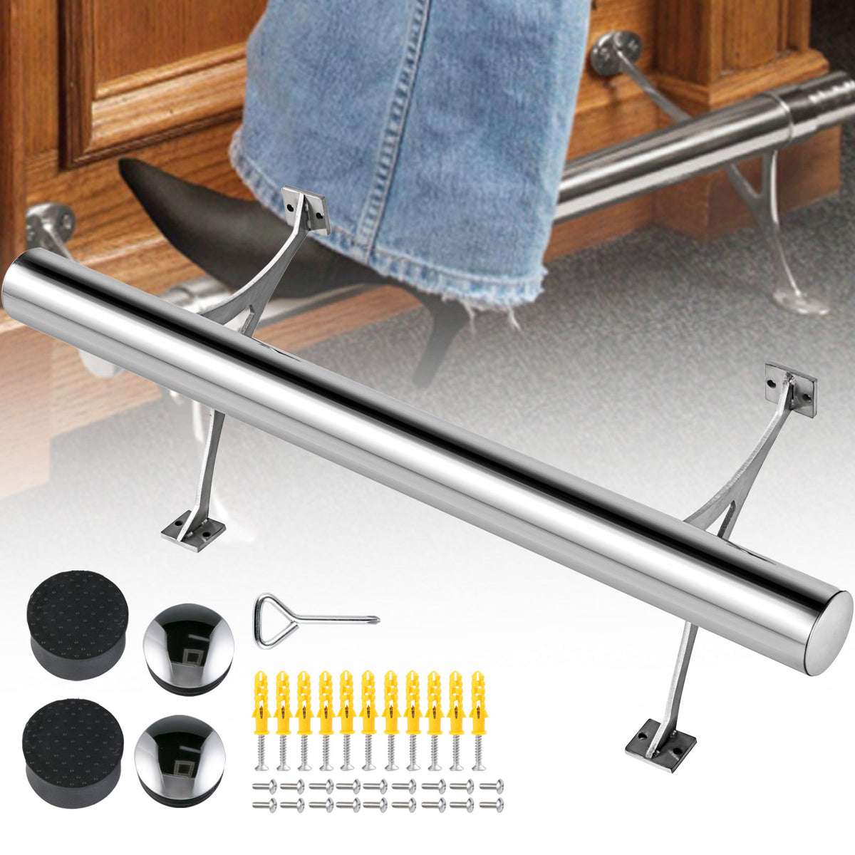 2ft Bar/kitchen Foot Rail Made From Stainless Steel In 2'' Pipe Bar Mo Stainless Steel Bar Foot Rail