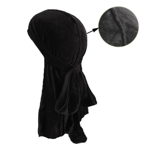 Durag noir en velours - Durag-Shop