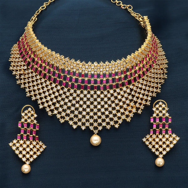 Multi-color CZ Choker Necklace set | Violet & Purple – Violet & Purple  Designer Fashion Jewellery