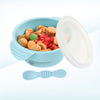 Silicone Bowl & Spoon with Suction Base & Snap on Lid