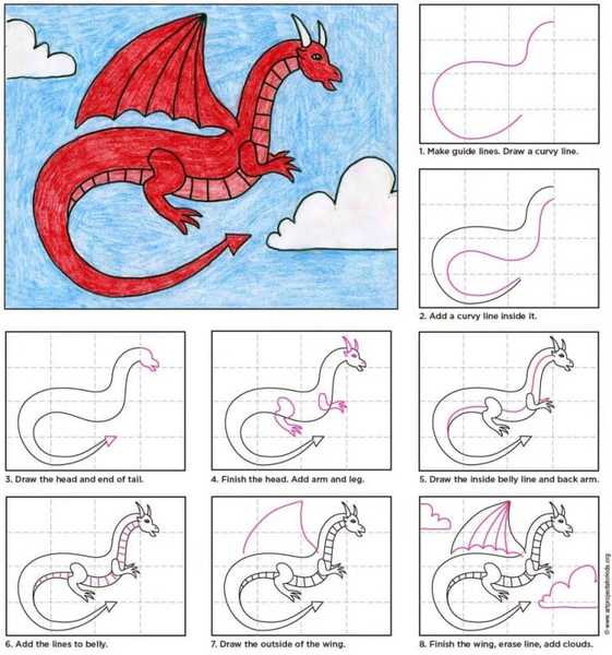 Tuto dessin dragon facile