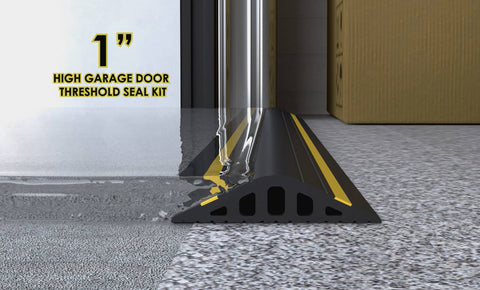 CGI render of a 1" garage door threshold seal