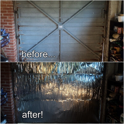 Before and after photo of the installation of an insulation kit