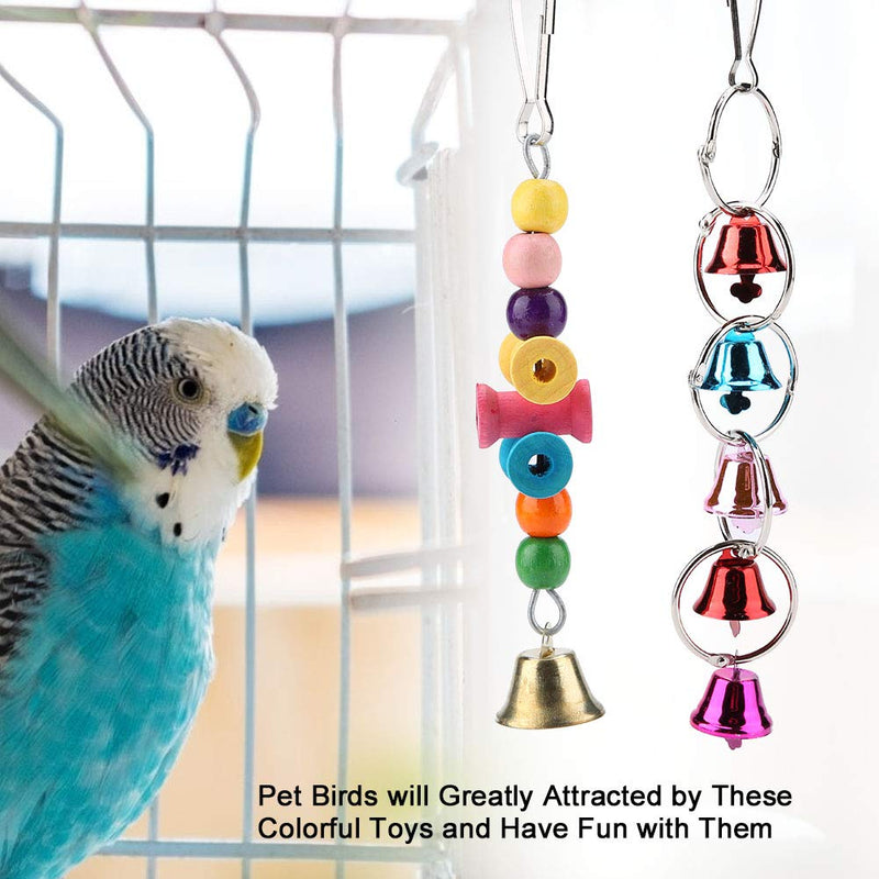 Parrot Swing Toy Colorful Climbing Ringing Bells Toys Exercise Training Tool for Macaw African Grey  Cockatoo Budgies Parakeet Cockatiel Lovebird HEEPDD Birds Toy
