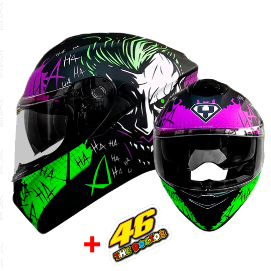 MOTO YOHE JOKER VERDE MORADO MATE NEGRO Importaciones Pegaso