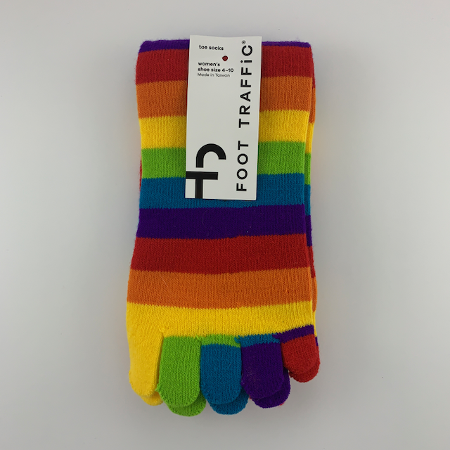Rainbow Toe Socks  Fun Five-Toe Socks With Rainbow Stripes - Cute But  Crazy Socks