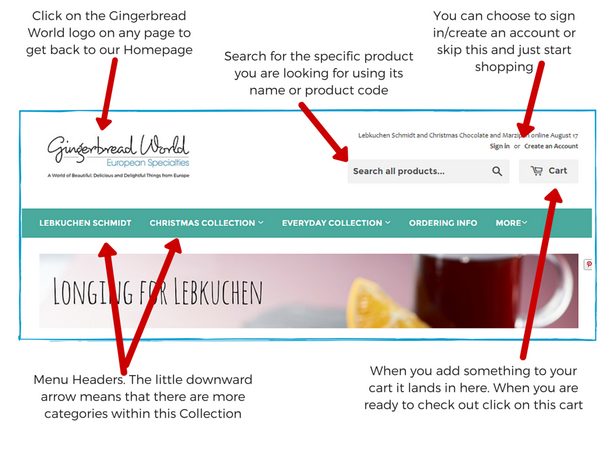 Gingerbread World - How to use our Online Store to shop for Lebkuchen Schmidt and other German Specialties