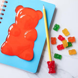 Gingerbread World Gummy Bear Writing Journal - Blue with Orange - Lifestyle
