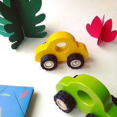 Goki Toys Wooden Car with Rubber Tires