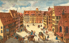 The illustrations on Schmidt's Festive Chest (on every chest actually) change each year but the big Festive Chest always features an illustration of medieval Nurmeberg - the city famous for Lebkuchen.<br /><br />The 2020 Chest features the works of 18th century artist and engraver Johann Adam Delsenbach whose illustrations of the city of Nuremberg are considered 