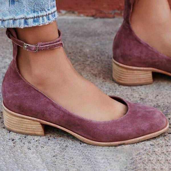 women flocking booties casual adjustable buckle shoes