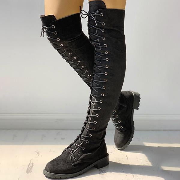 knee high boots with buttons up the side