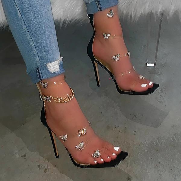 zipper high heels