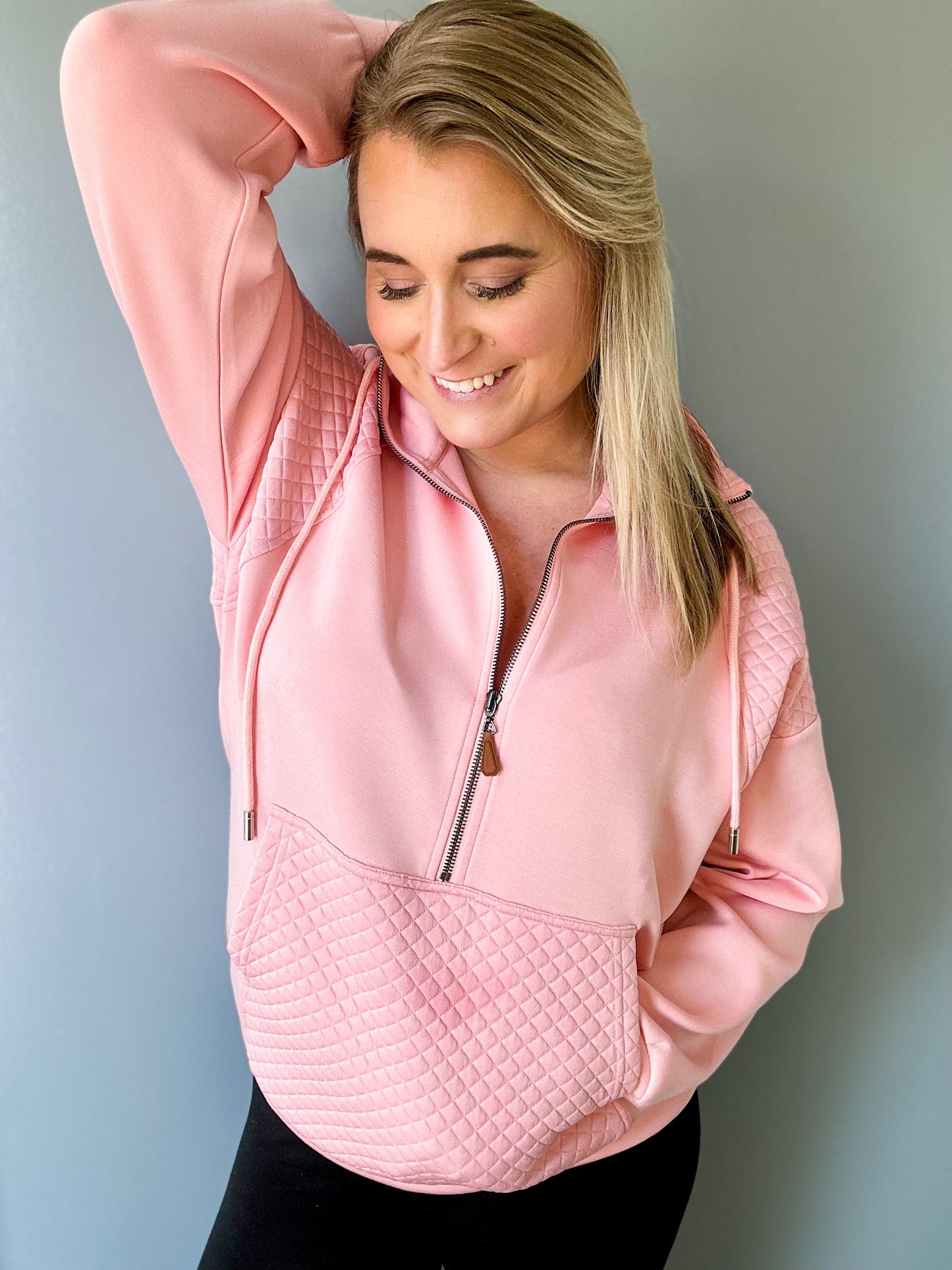 Quinn Quilted Pullover - Pink