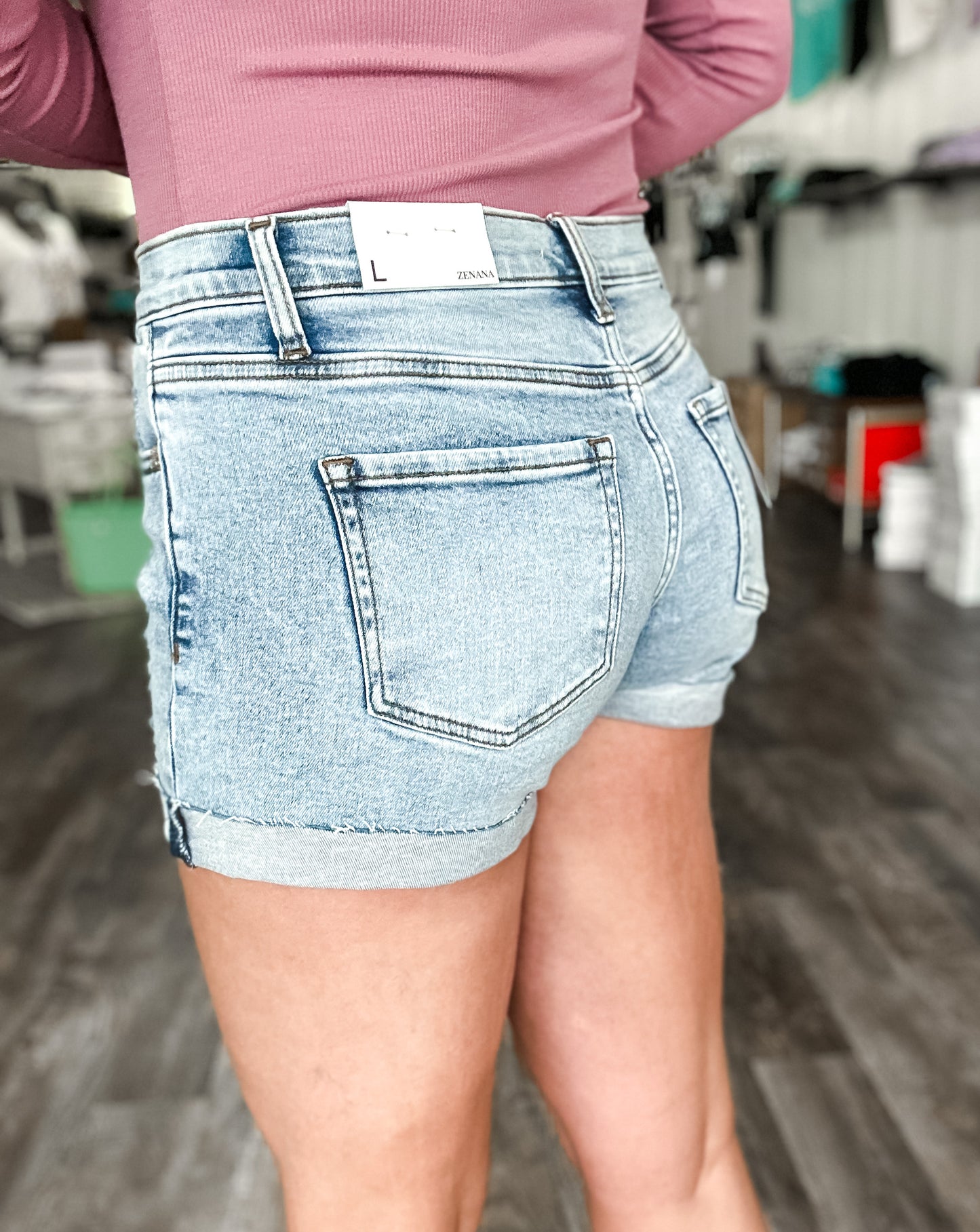 Rise Above Raw Hem Denim Shorts