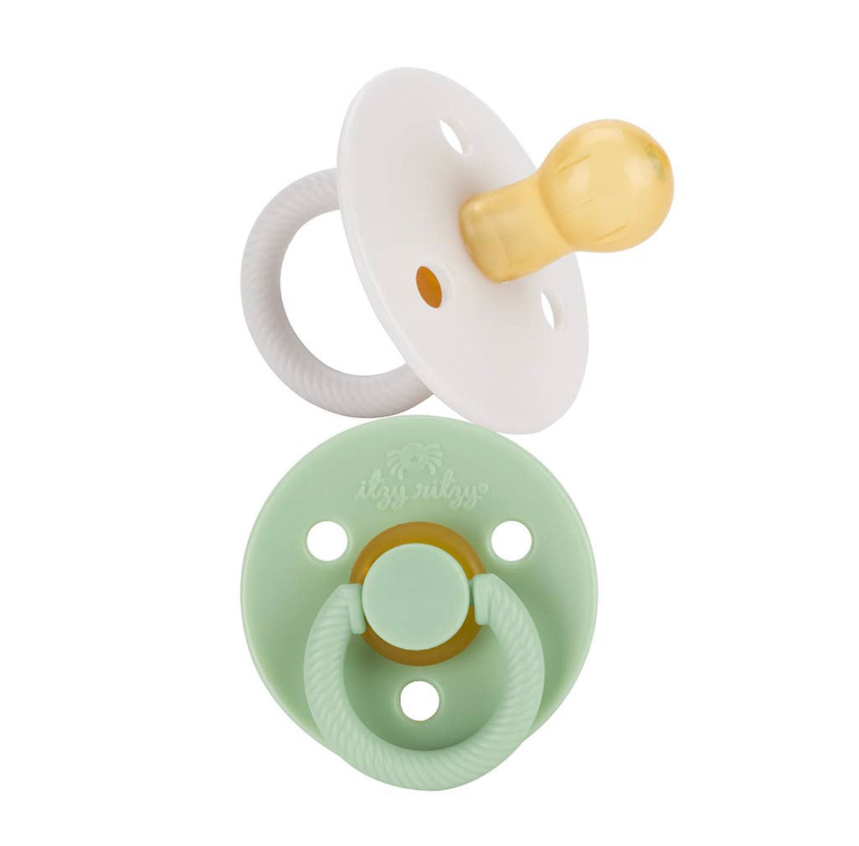 Itzy Soother Natural/Mint Natural Rubber Pacifier Set