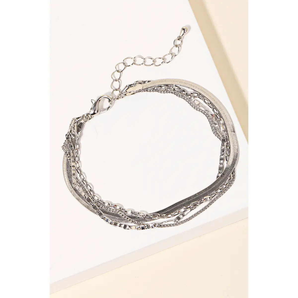 Assorted Snake Chain Clasp Bracelet SILVER