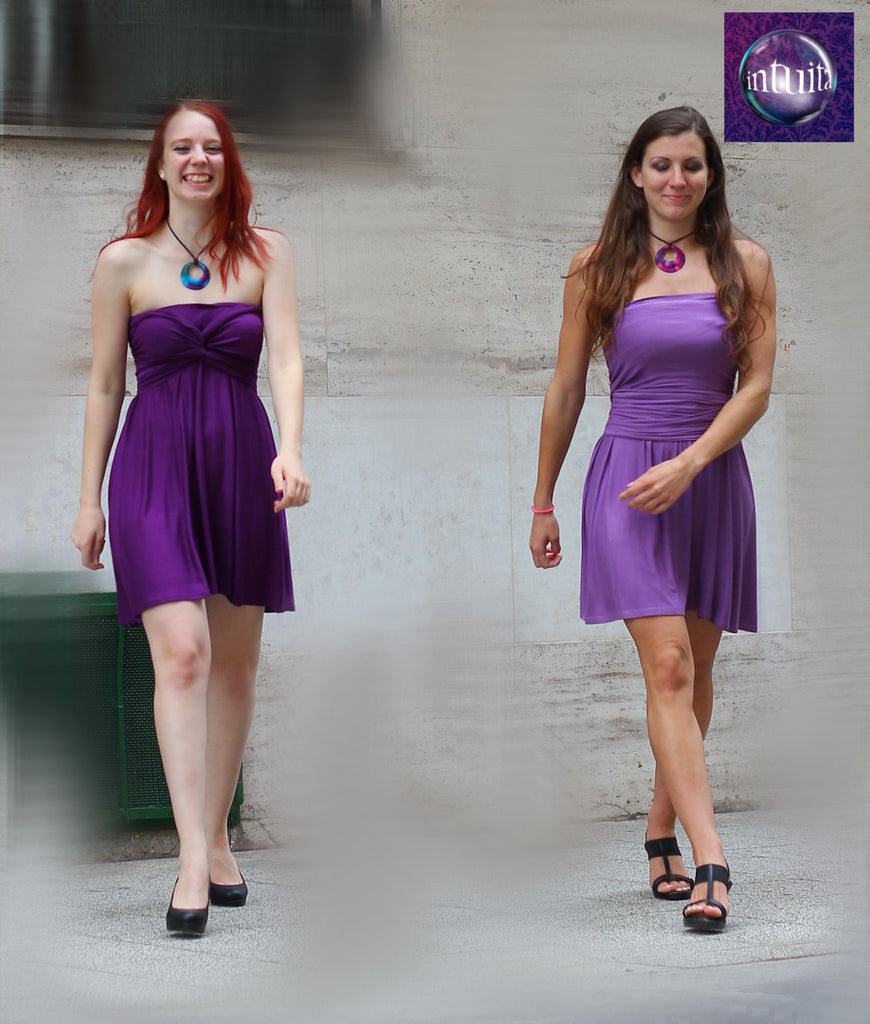 purple color infinity dress