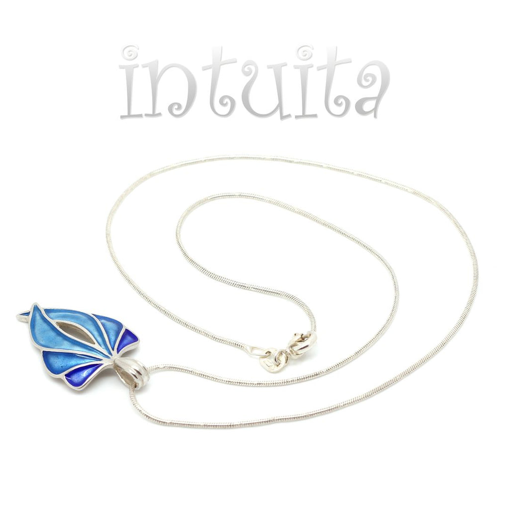 sterling silver and enamel, petal design necklace for Christmas in Intuita