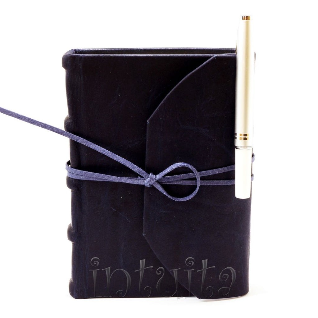 dark purple handmade leather bullet journal