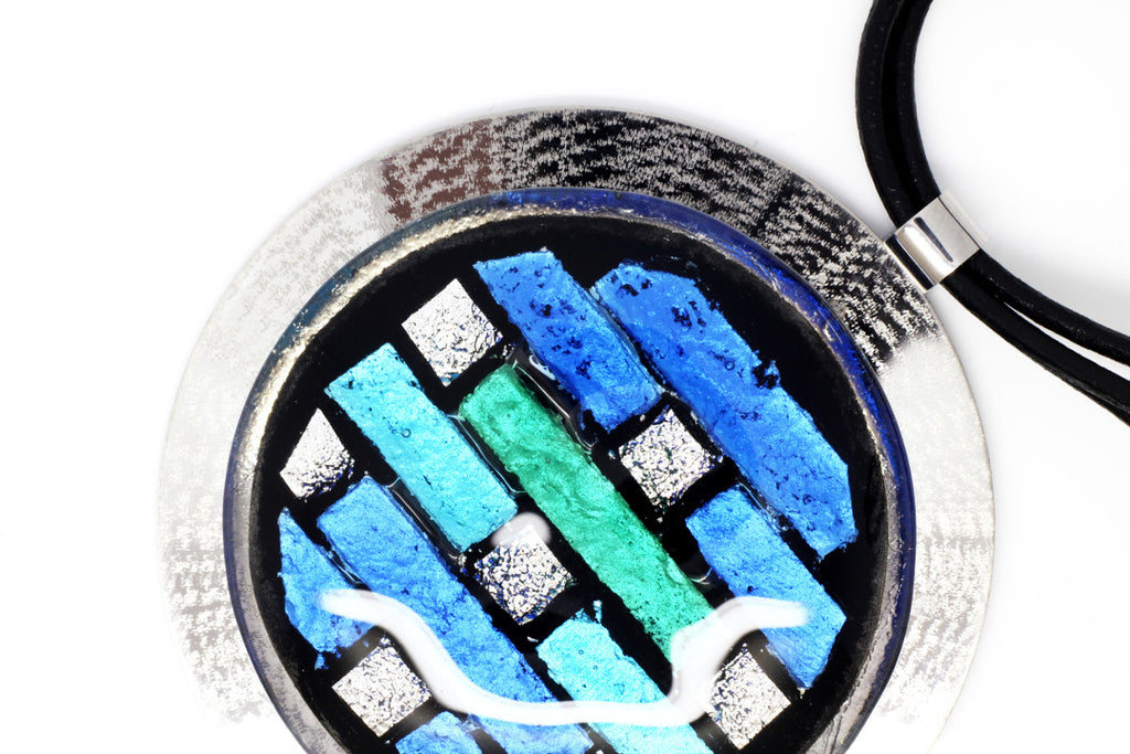 Pantone color of the year mosaic glass pendant
