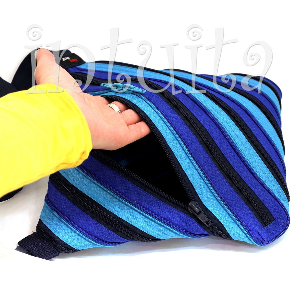 blue color zipper bag