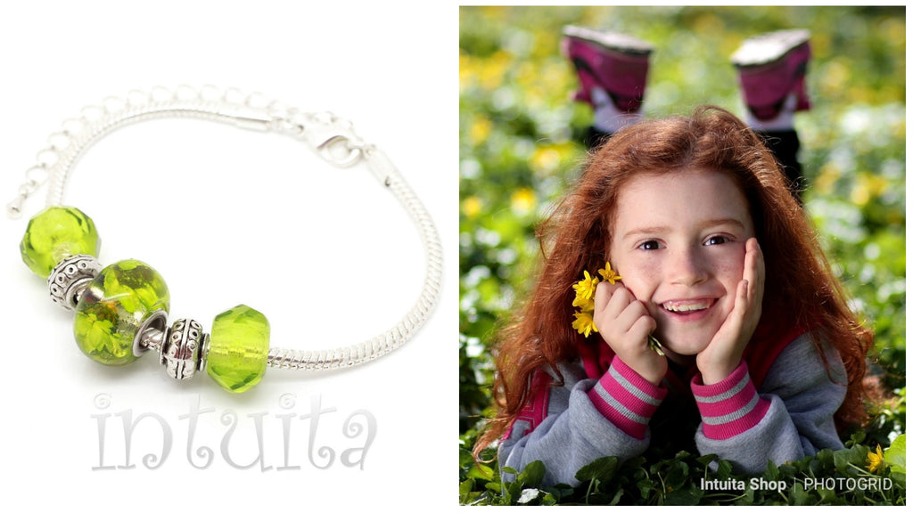 green color glixia flower charm bracelet