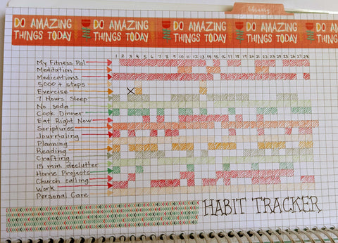 Planner or bullet journal habit tracker