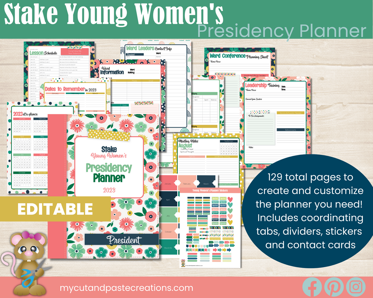 2023 LDS STAKE Young Women's Planner, YW Stake Presidency Binder, 2023