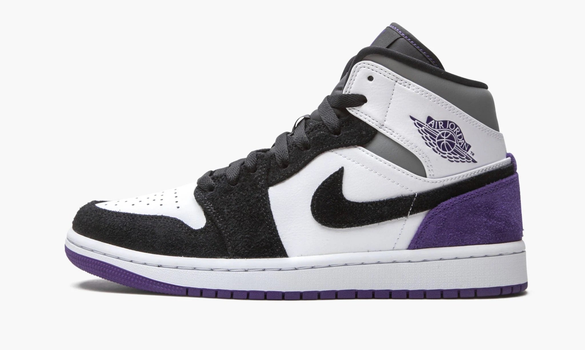 purple grey black jordans