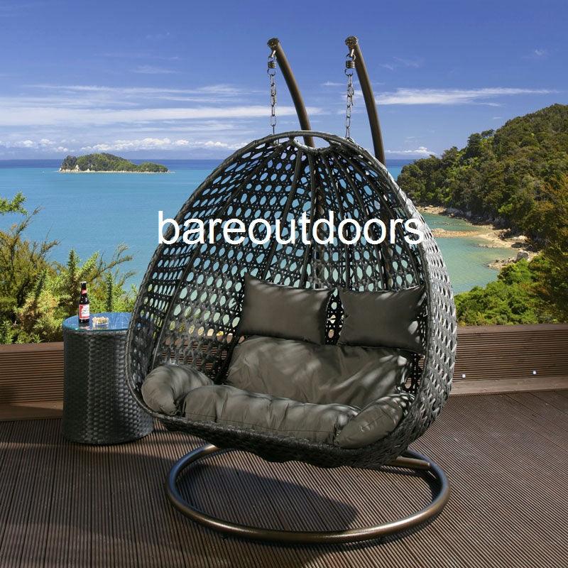 double hanging pod chair