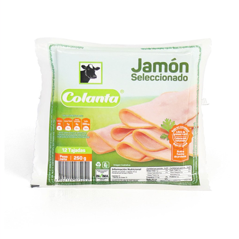 Jamón Colanta 12 taj - 250 gr