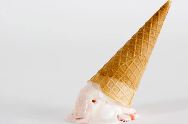 ice cream cone upside down on floor