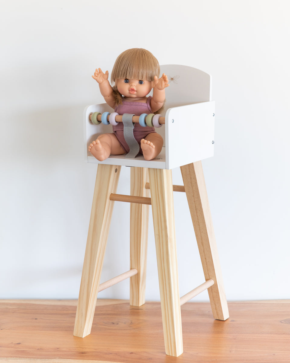 wooden babydoll high chair