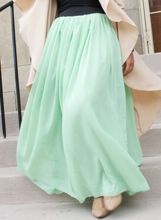 pastel maxi skirt