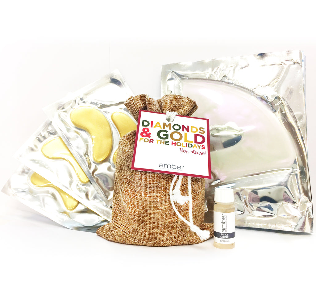 Diamond and gold holiday gift set for women