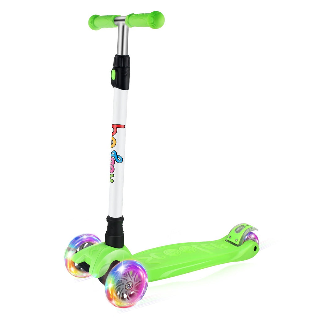 BELEEV 3 Wheel Light Up Scooter For Kids Avocado –