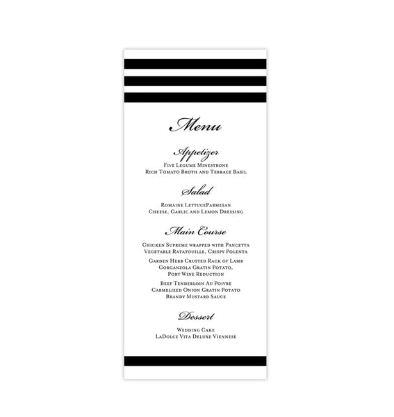 Wedding Reception Menu Templates Diy Stationery Cards Tagged