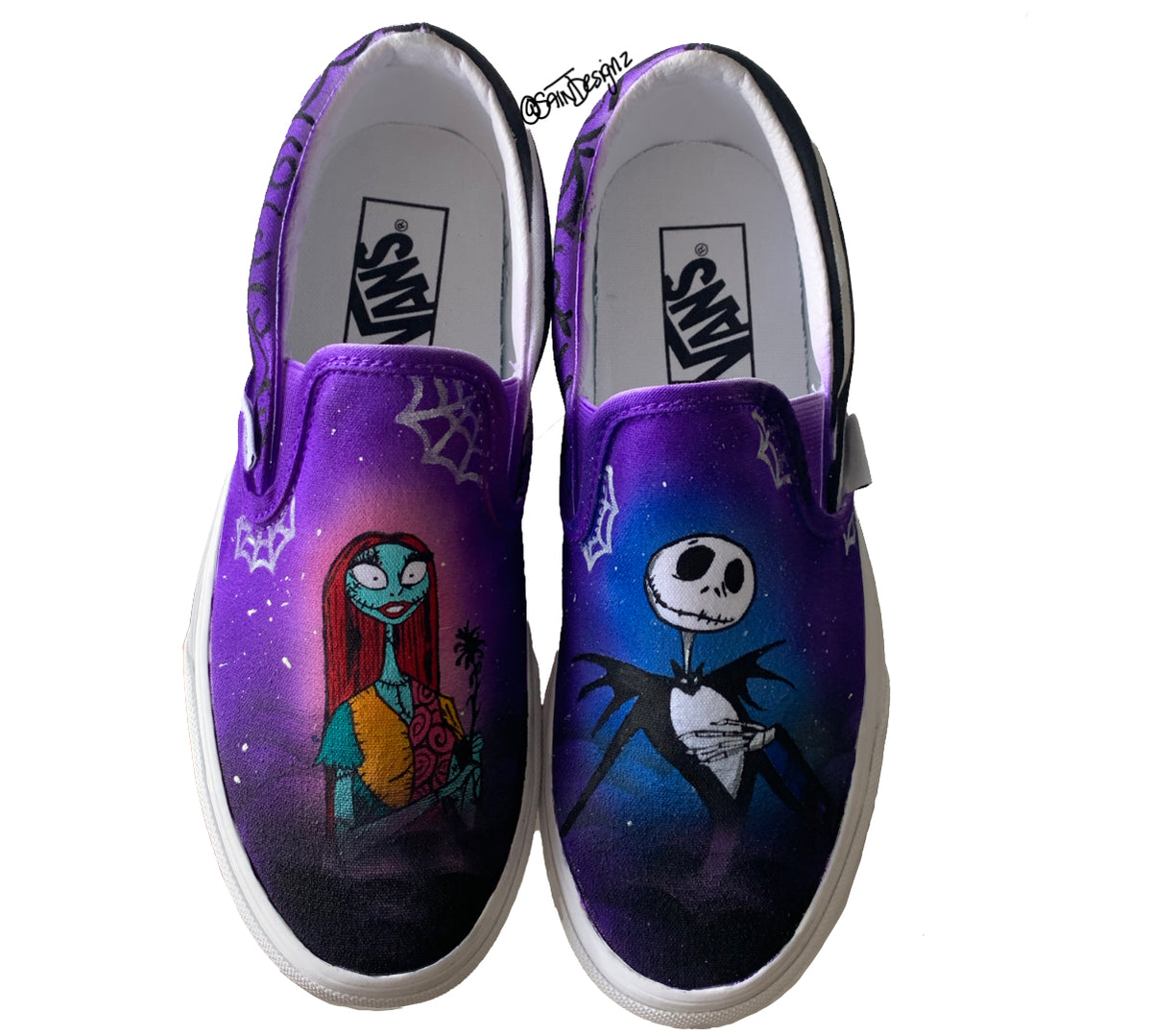Jack and from Nightmare Before Christmas" Custom on Vans – Saint Designz