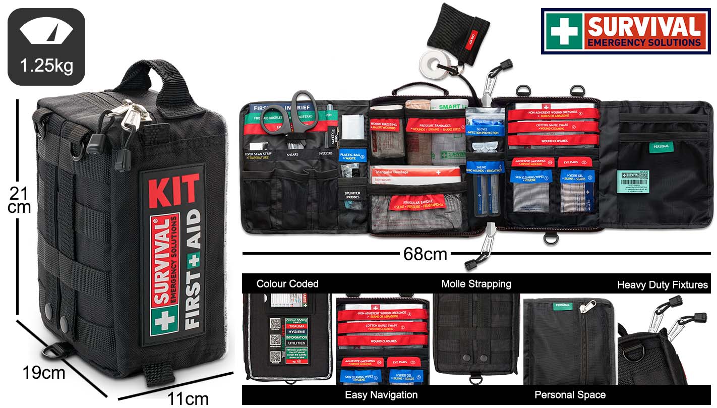 SURVIVAL Vehicle First Aid KIT Features and Dimensions
