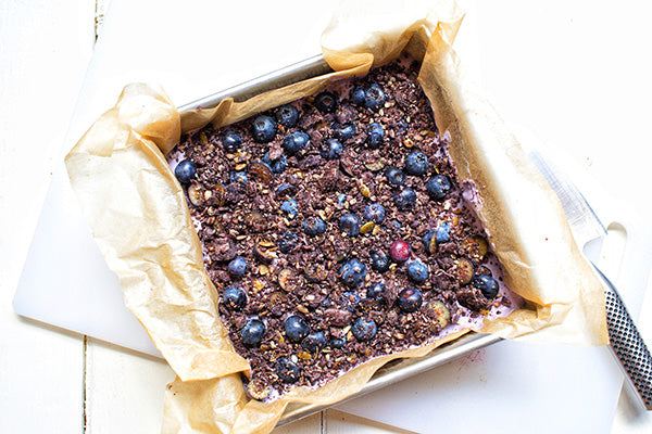 Rawcology Inc | Blueberry Cheesecake Bars